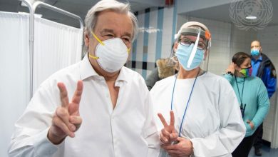 Photo of UN chief receives COVID-19 vaccine in New York