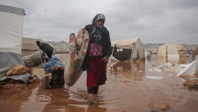 Photo of Tens of thousands in northwest Syria lose shelter after floods inundate camps